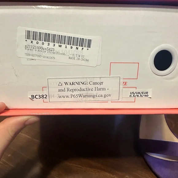 Allegra K Women's Violet Block Heel Sandals - Picture 4 of 5